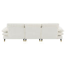L Shaped Convertible Sectional Sofa 4 Seat Tufted Couch Set With Two Tone Adjust Legs Cloud Movable Ottoman