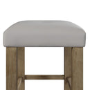 Charnell - Counter Height Stool (Set of 2) - Gray Synthetic Leather & Oak