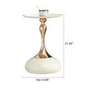 Modern Round Side Table For Small Spaces With Carbon Steel Construction