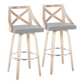 Charlotte - Farmhouse Fixed Height Barstool With Swivel Round Footrest (Set of 2)