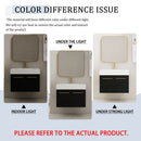 Modern Wall Mounted Bathroom Vanity With Thick Edge Resin Sink And Storage Rack