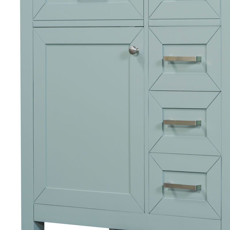 30" Bathroom Vanity Without Sink, Cabinet Base Only, Bathroom Cabinet With Drawers - Green