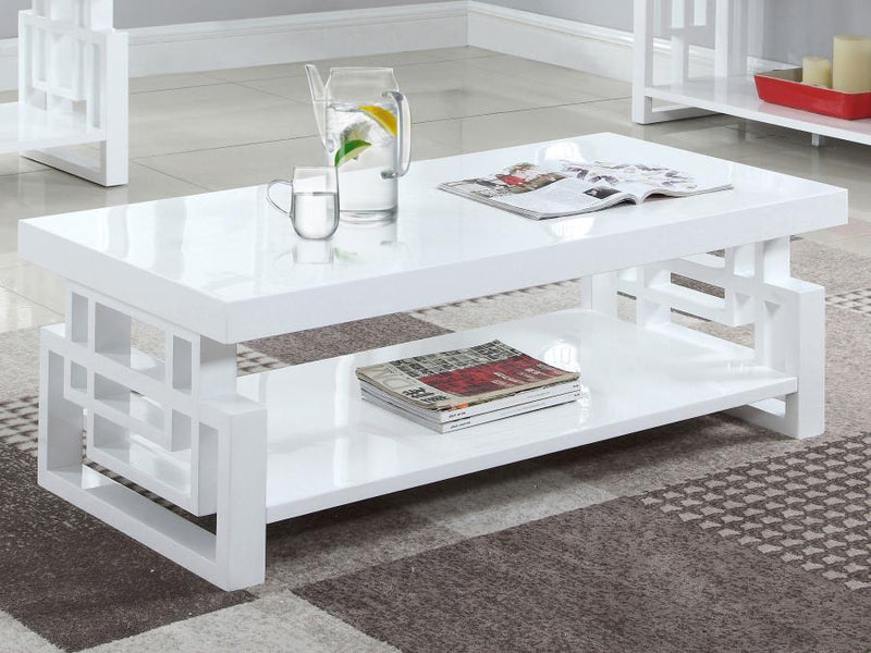 Schmitt - Rectangular Coffee Table - White High Gloss - Atlantic Fine Furniture Inc