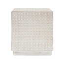 Chic Modern Mgo Cube Side Table With Fluted Design - Antique Brown