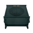 Hollow Carved 2 Door Accent Cabinet With Adjustable Shelf, Sideboard Buffet For Entryway, Living Room Or Bedroom - Blackish Green