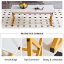 Modern Rock Slab Coffee Table With Metal Legs