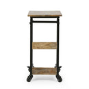 Modern Industrial Bed Laptop Table With C - Shape Design And Adjustable Height - Natural