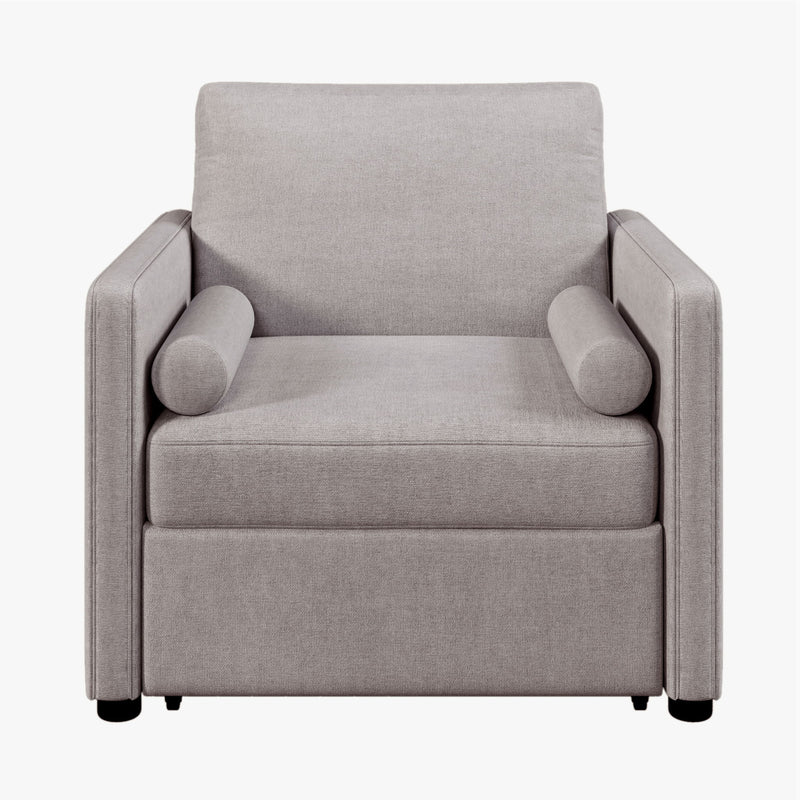 3 In 1 Convertible Sleeper Chair With Adjustable Backrest, Lounger Chair Turns Into Bed