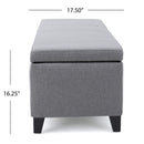 Contemporary Storage Ottoman Bench With Polyester Upholstery