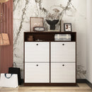 Modern Freestanding Shoe Storage Cabinet With 4 Flip Drawers