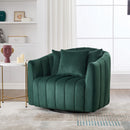 Upholstered Oversized 360° Swivel Accent Barrel Chair And Half Cozy Sofa With 3 Pillows