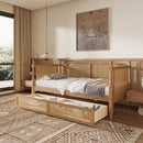 Traditional Style Rattan Daybed, No Box Spring Needed