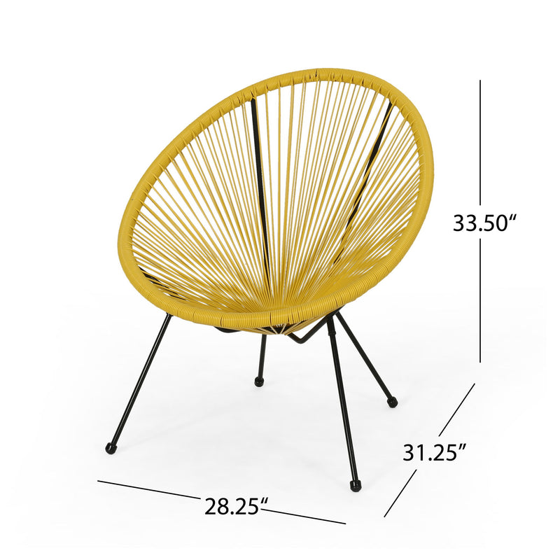 Union - Chair With Woven Design And Steel Frame