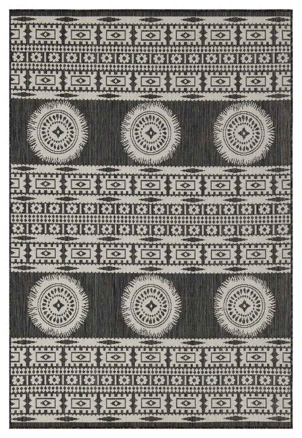 Sunshine - 5'3" X 7'3" Indoor, Outdoor Area Rug Polypropylene - Anthracite