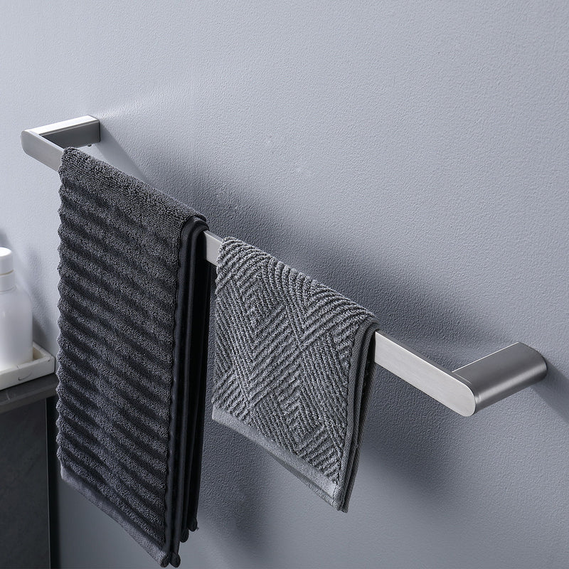 Modern Brushed Wall Mounted Bathroom Hardware Set With Robe Hook, Towel Rail, And Tissue Paper Holder
