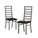 Metal Dining Chairs With Steel Legg, High Back Armless Design