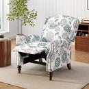 Push Back Recliner Chair Upholstered Recliner Armchair With Classic Wing Back And Solid Gourd-Shaped Legs