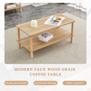 Modern 2 Tier Coffee Table With Open Storage Shelf For Living Room