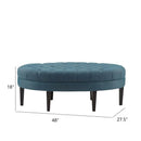 Martin - Surfboard Tufted Ottoman With Button Tufting - Blue