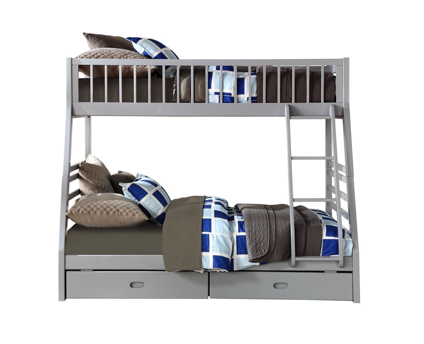 ACME Jason Bunk Bed (Twin/Full & Storage), Gray (1Set/2Ctn) 37840 - Atlantic Fine Furniture Melbourne FL