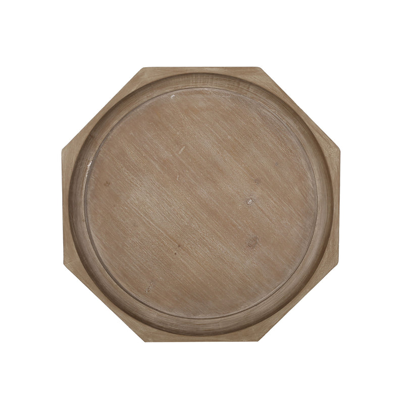 French Country Accent Table With Spider Leg Design - Natural / White