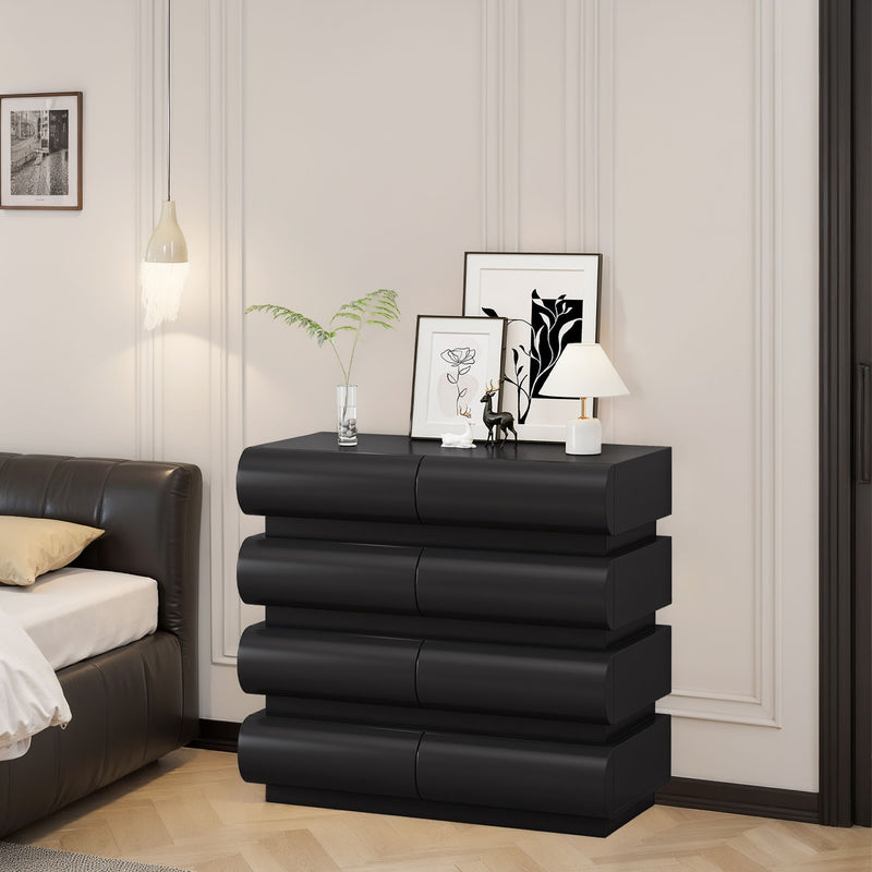 Minimalist Handle Less 8 Drawer Dresser With Wide Storage