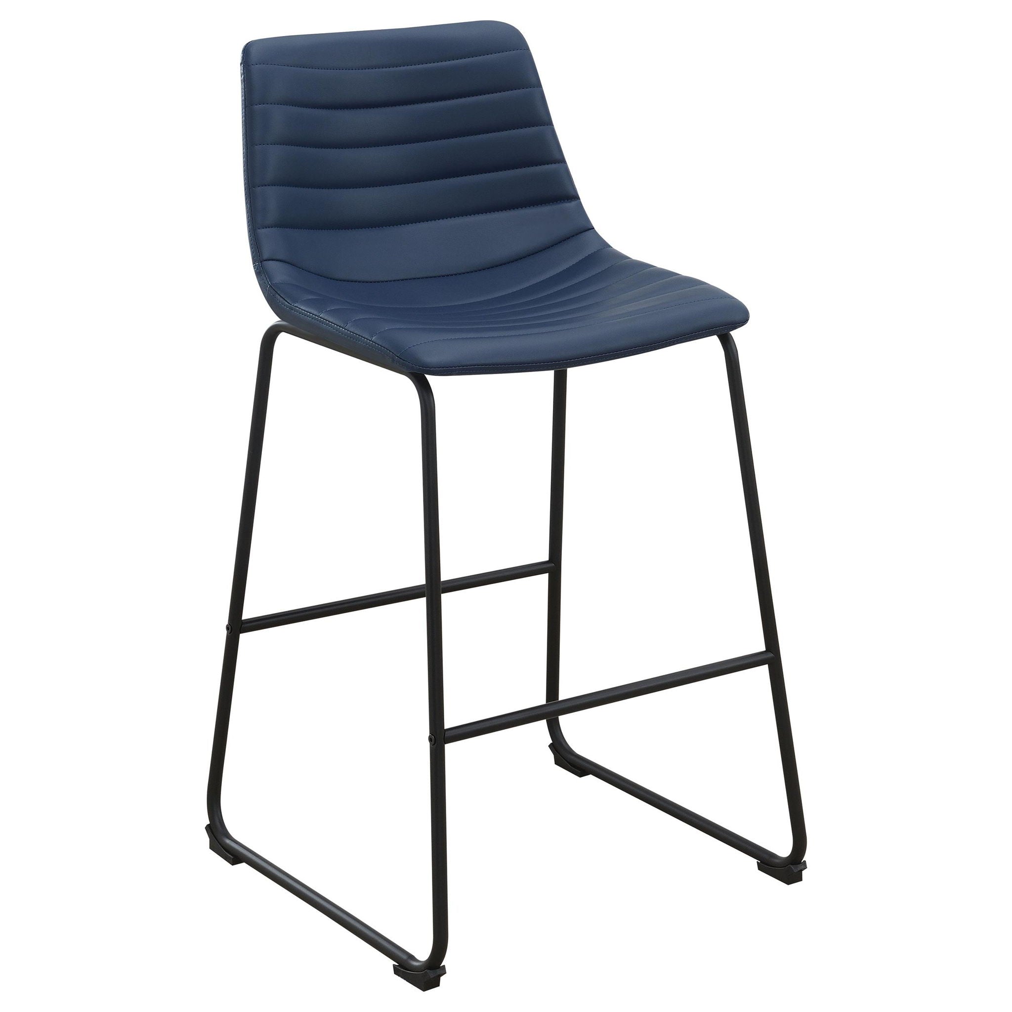 Zuni Faux Leather Upholstered Counter Chair Blue (Set of 2) - Atlantic Fine Furniture Melbourne FL