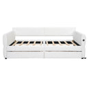 Upholstered Platform Bed With USB And 2 Drawers