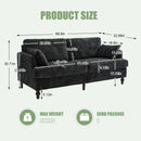 Chenille 2 Seater Sofa With LED Light, USB Charging Port, And Storage Bag