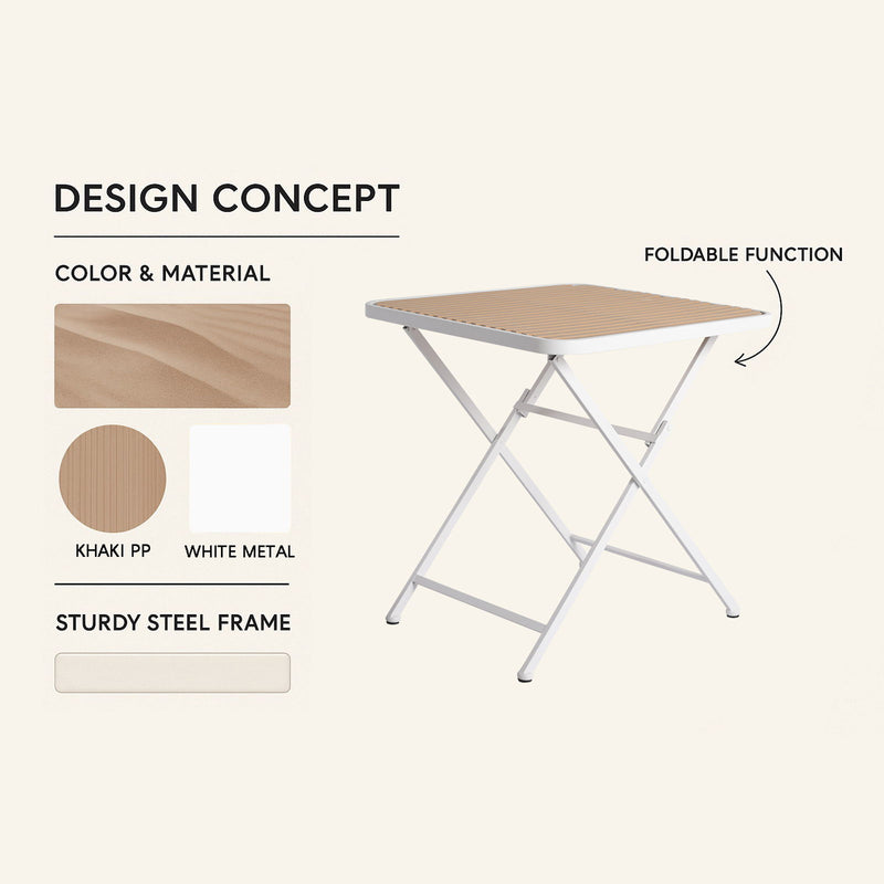 2 Pack Lounge Chair Set & Folding Square Table