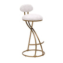 Round Print Bar Stools Upholstered Chairs For Kitchen (Set of 2)