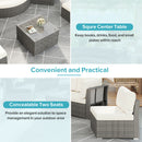 Patio Furniture Set Outdoor Daybed Rattan Sectional With Cushions And Center Table