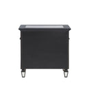 Varian II - Nightstand - Mirrored, Black & Sliver