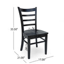 Farmhouse Style Dining Chair Set With Traditional Ladder Back Design
