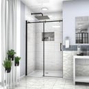 Single Sliding Bypass Shower Door Enclosure With Tempered Glass