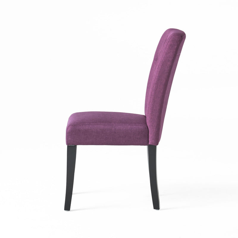 Upholstered Dining Chairs, Fabric Side Chairs, For Dining Room, Kitchen And Living Room (Set of 2) - Dark Purple