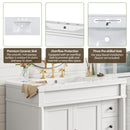 Bathroom Vanity With Ceramic Sink, 2 Doors 3 Drawers, Soft Close Design
