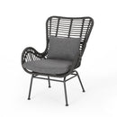 Modern Aesthetic Outdoor Rattan Accent Chair With Metal Legs