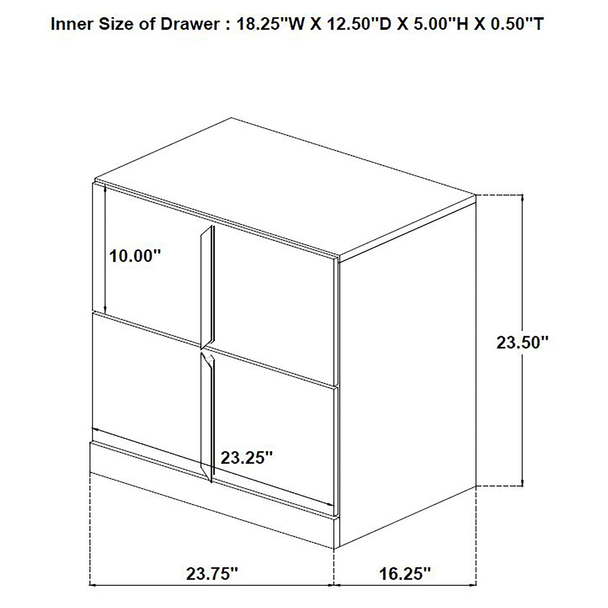 Ines 4-piece Queen Bedroom Set Grey and White High Gloss