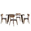 5 Piece Mid - Century Dining Set Upholstered Dining Chairs