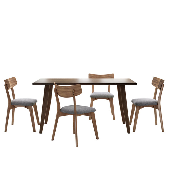 5 Piece Mid - Century Dining Set Upholstered Dining Chairs