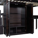 Loft Bed With Stairs, Bookshelf, Drawers, Desk & Wardrobe, Space Saving Multifunctional Furniture