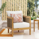 Outdoor Acacia Wood Club Chairs With Cushions