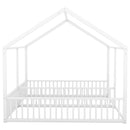 Metal Twin Size House Platform Beds 2 Shared Beds - Antique White