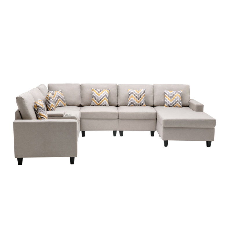 Nolan - 7 Piece Sectional Sofa With Pillows And Interchangeable Legs