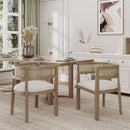 Contemporary Dining Chair Set With Rattan Backrest