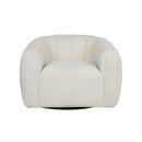 Serenizia - Upholstered Velvet Swivel Chair With Channel Tufted