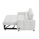 Loveseat Sofa Pull-Out Bed With Adjustable Backrest, 3 USB Ports And 2 Lumbar Pillows For Living Room