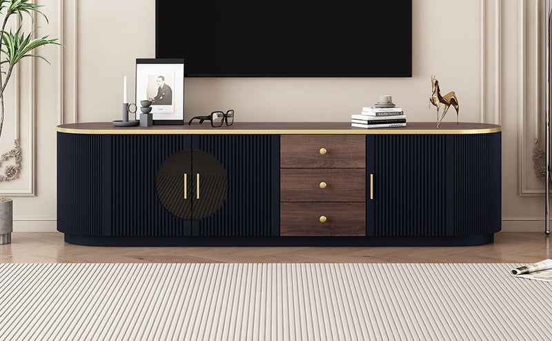 Modern Minimalist TV Stand For TVs Up To 80" With 3 Drawers And 1 Shelf
