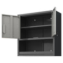 Metal Wall Mounted Tool Storage Cabinet With Locking Door, 1 Shelf & 1 Drawer